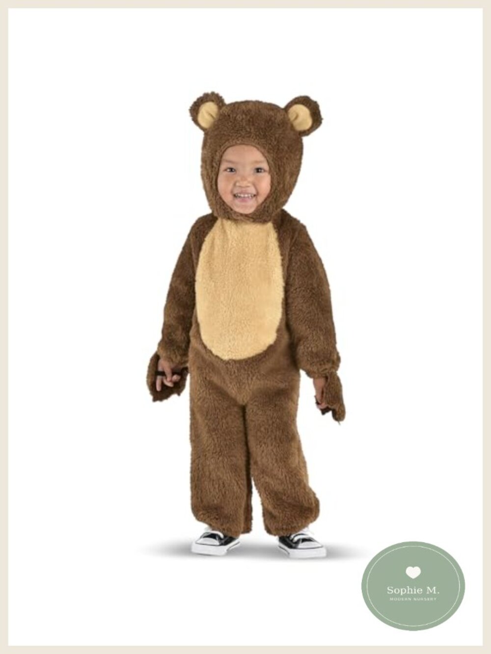 Soft Plush Teddy Bear Baby Costume Jumpsuit Hooded Faux Fur Dress Up 18-24M